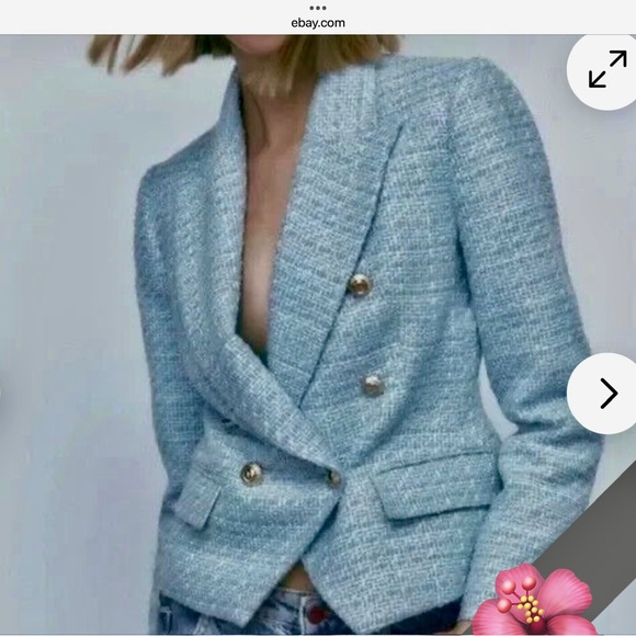 Zara Jackets & Blazers - Zara Double Breasted Tweed Blazer.